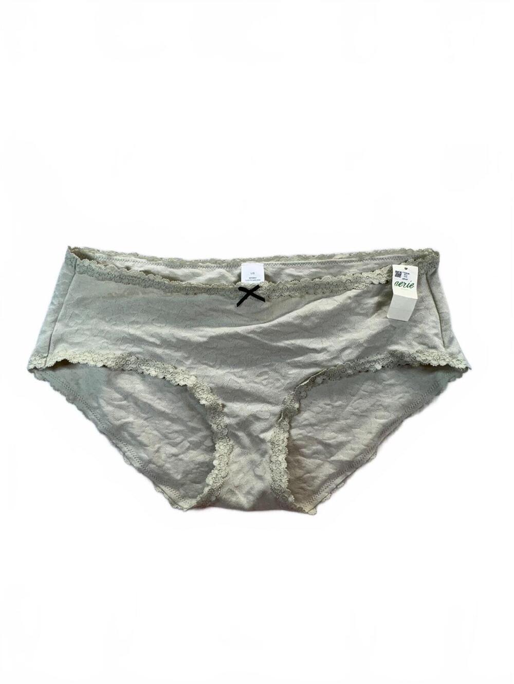 Aerie Boybrief Lace Trim Underwear Panties Size L Green NWT